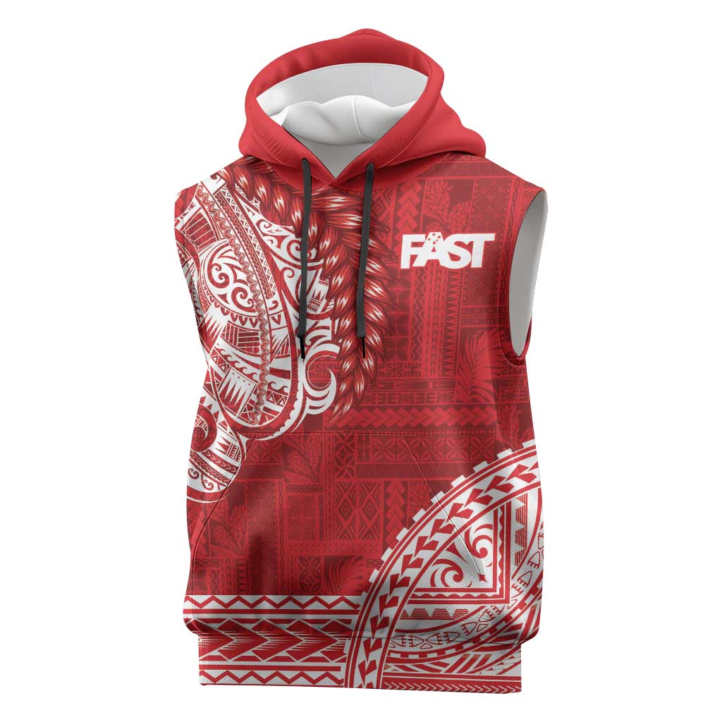 Samoa FAST Sleeveless Hoodie Samoan Motif Patterns - Polynesian Pride