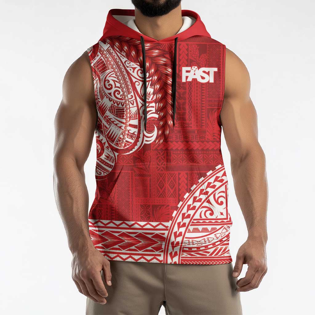 Samoa FAST Sleeveless Hoodie Samoan Motif Patterns - Polynesian Pride