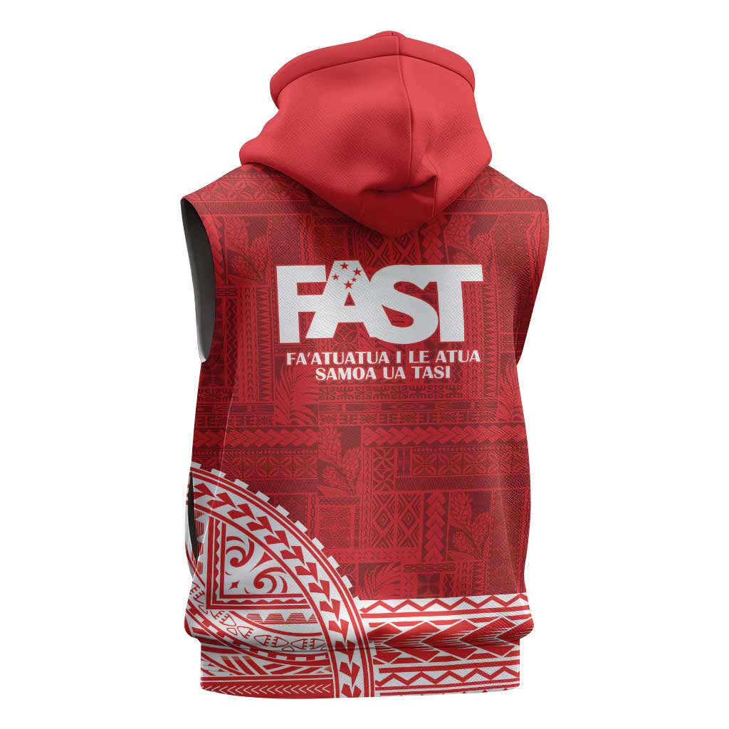 Samoa FAST Sleeveless Zip Hoodie Samoan Motif Patterns - Polynesian Pride
