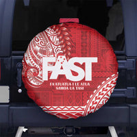 Samoa FAST Spare Tire Cover Samoan Motif Patterns LT9 No hole Red - Polynesian Pride