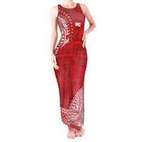 Samoa FAST Tank Maxi Dress Samoan Motif Patterns LT9 Women Red - Polynesian Pride