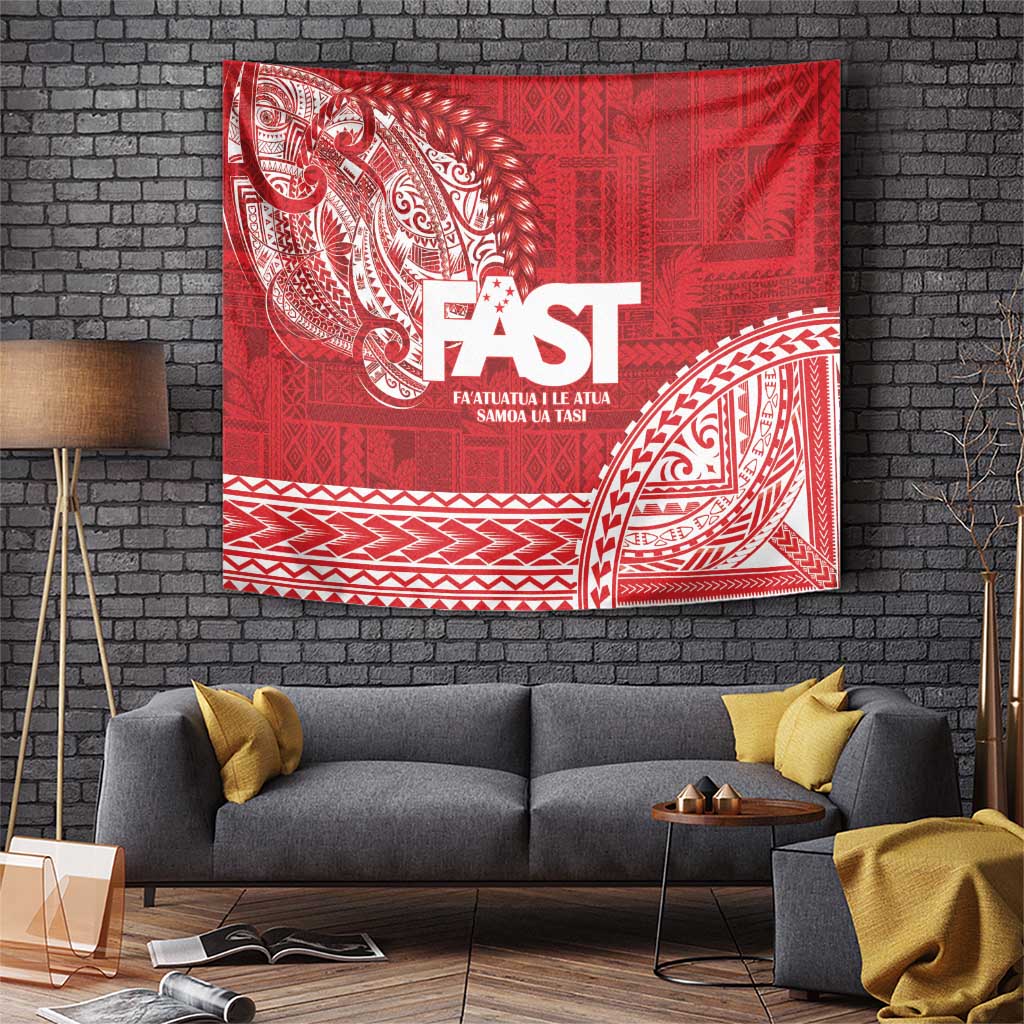 Samoa FAST Tapestry Samoan Motif Patterns LT9 Red - Polynesian Pride
