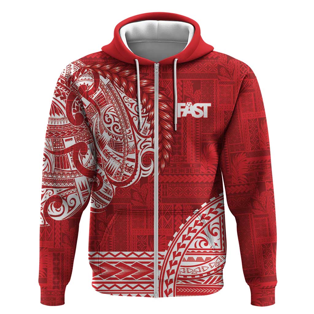 Samoa FAST Zip Hoodie Samoan Motif Patterns - Polynesian Pride