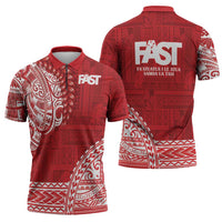 Samoa FAST Zipper Polo Shirt Samoan Motif Patterns - Polynesian Pride