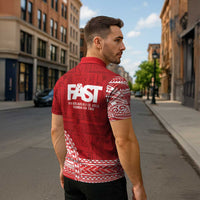 Samoa FAST Zipper Polo Shirt Samoan Motif Patterns - Polynesian Pride