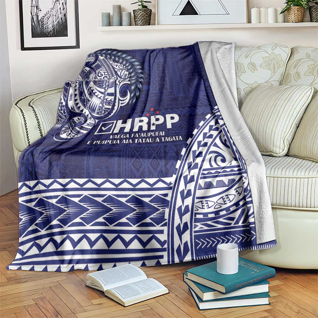 Samoa HRPP Blanket Samoan Motif Patterns LT9 Blue - Polynesian Pride