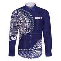 Samoa HRPP Family Matching Off Shoulder Maxi Dress and Hawaiian Shirt Samoan Motif Patterns - Polynesian Pride