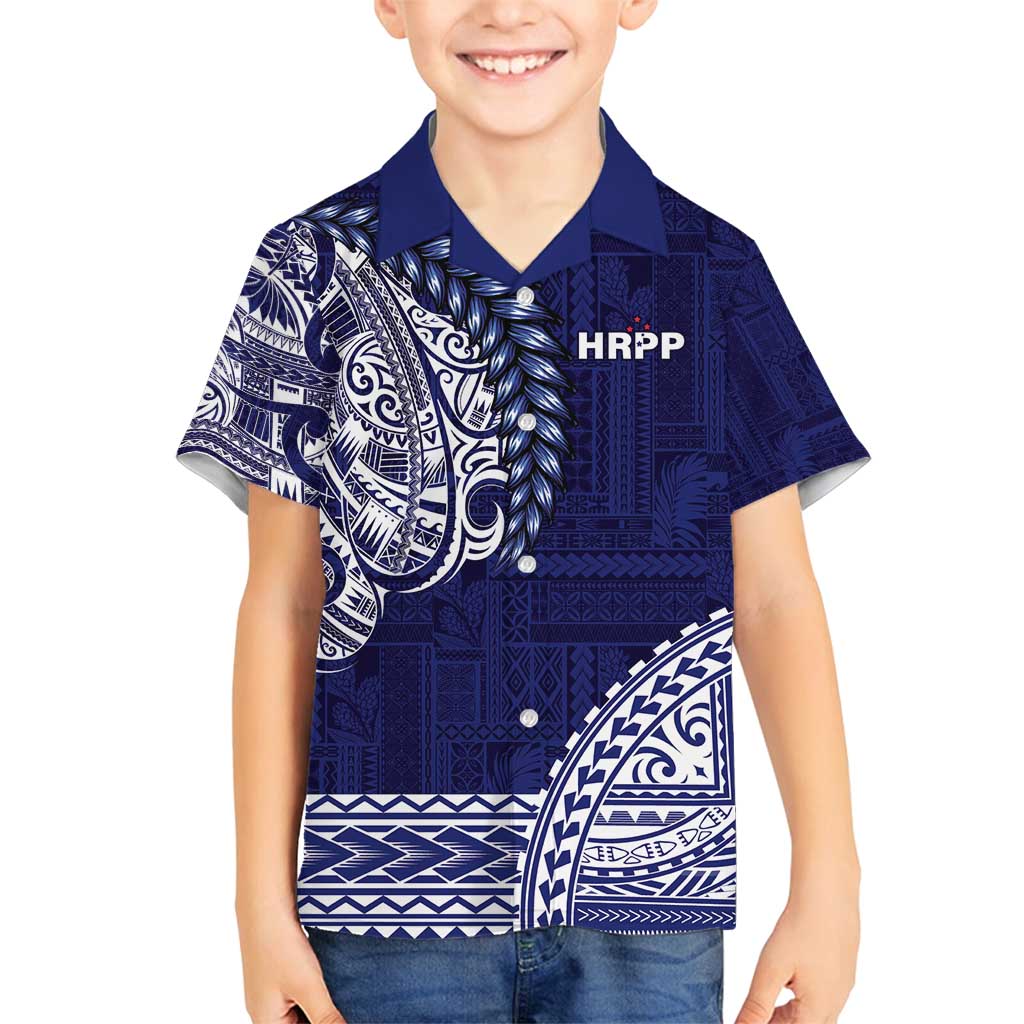 Samoa HRPP Family Matching Off Shoulder Maxi Dress and Hawaiian Shirt Samoan Motif Patterns - Polynesian Pride