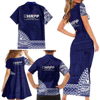 Samoa HRPP Family Matching Short Sleeve Bodycon Dress and Hawaiian Shirt Samoan Motif Patterns - Polynesian Pride