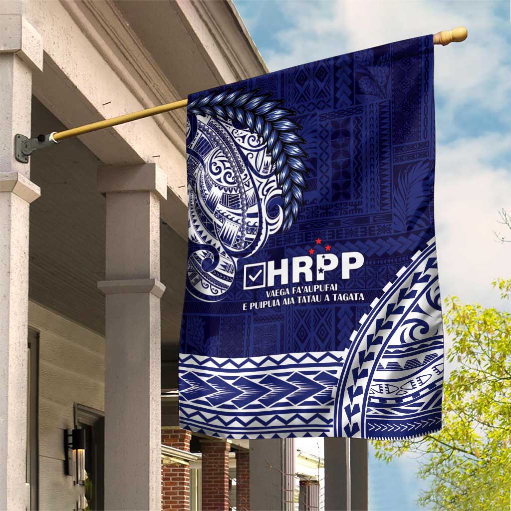 Samoa HRPP Garden Flag Samoan Motif Patterns LT9 House Flag Blue - Polynesian Pride