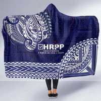 Samoa HRPP Hooded Blanket Samoan Motif Patterns LT9 One Size Blue - Polynesian Pride