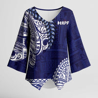 Samoa HRPP Kimono Sleeve Blouse Samoan Motif Patterns - Polynesian Pride