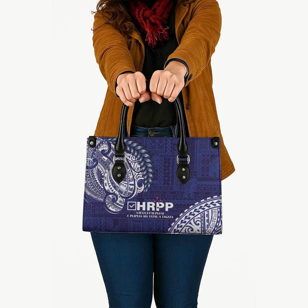 Samoa HRPP Leather Bag Samoan Motif Patterns - Polynesian Pride