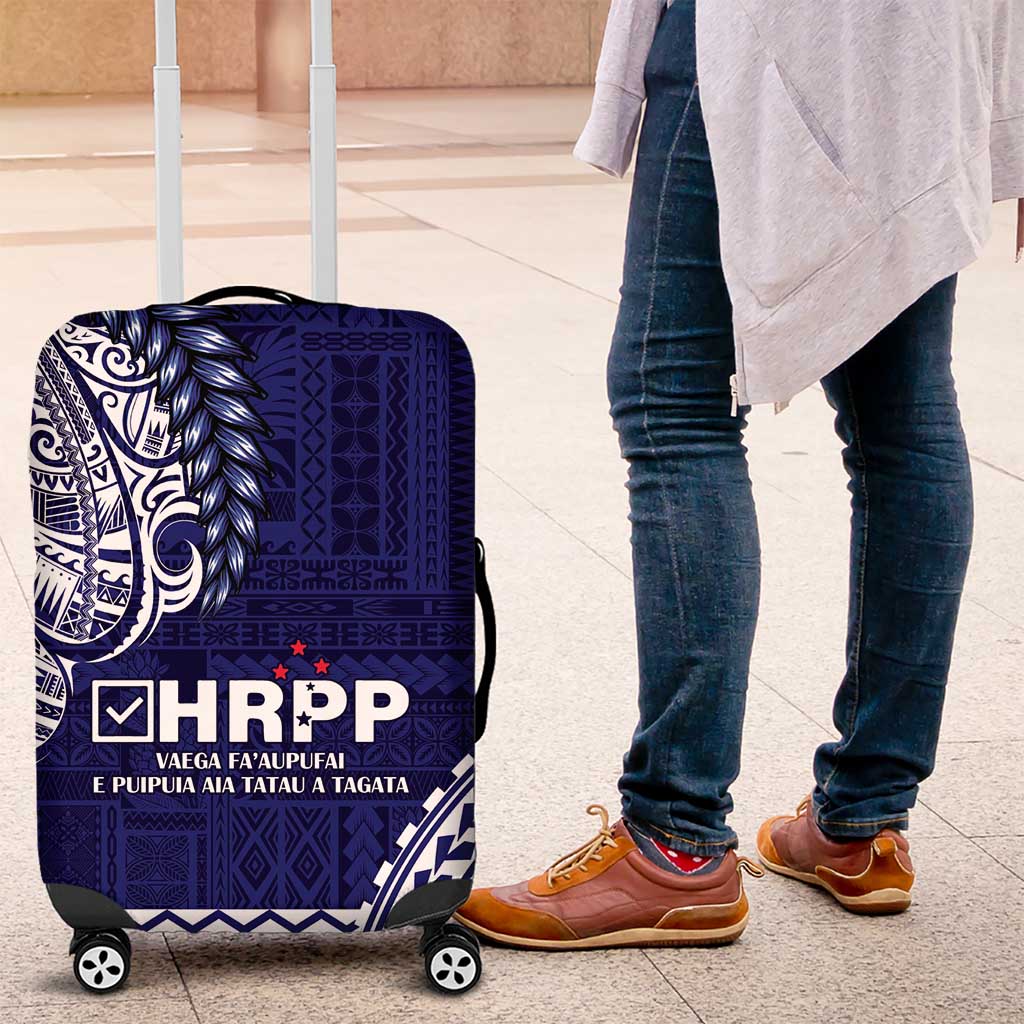 Samoa HRPP Luggage Cover Samoan Motif Patterns LT9 Blue - Polynesian Pride