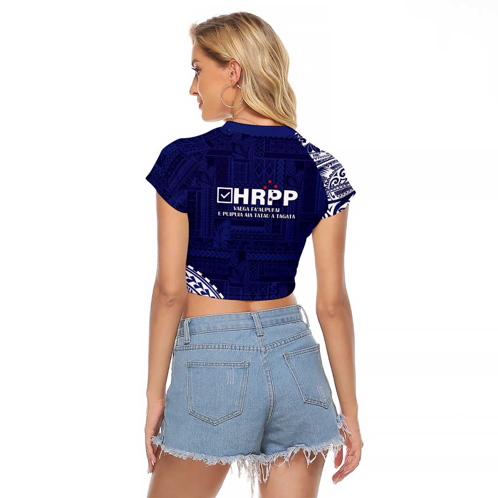Samoa HRPP Raglan Cropped T Shirt Samoan Motif Patterns LT9 - Polynesian Pride