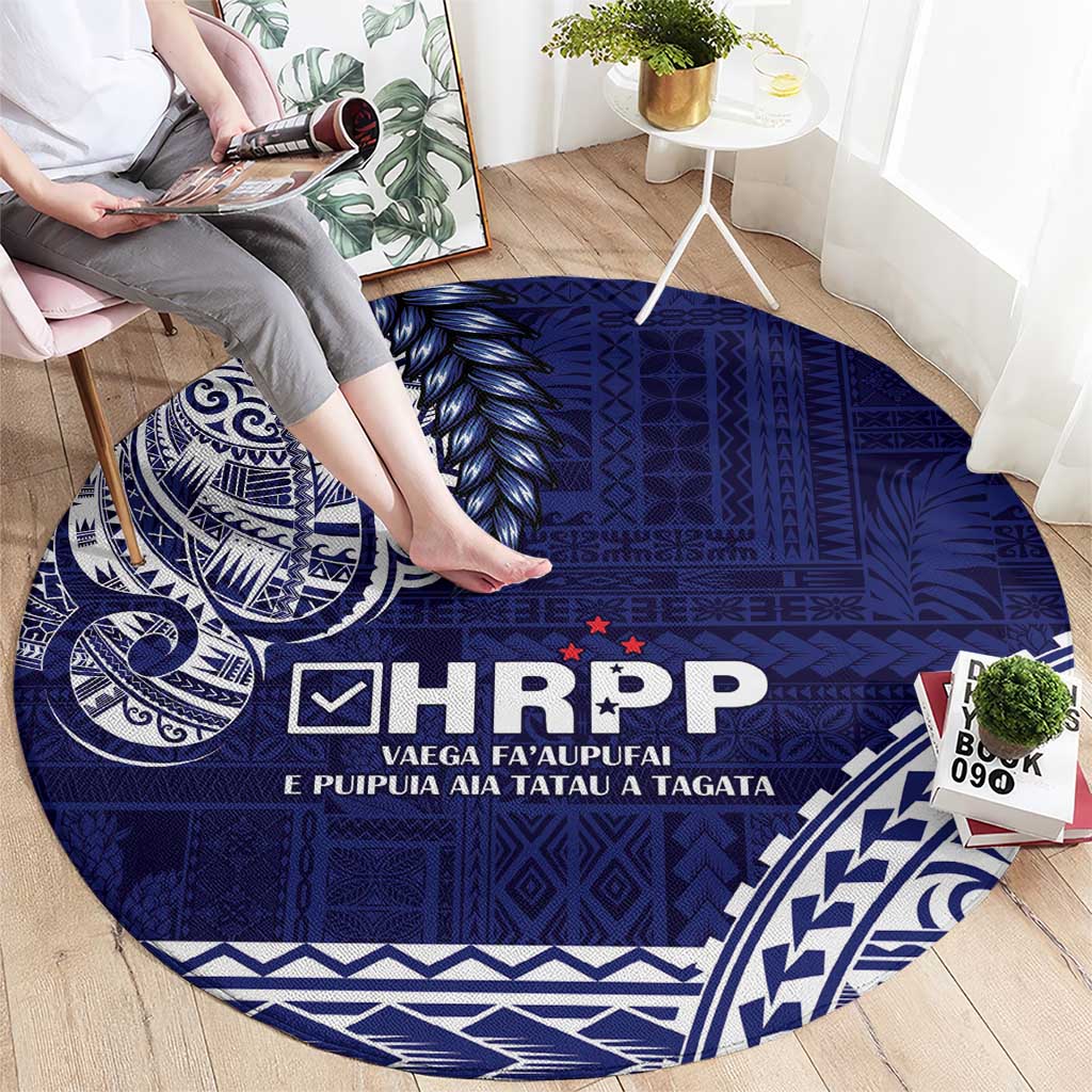 Samoa HRPP Round Carpet Samoan Motif Patterns LT9 - Polynesian Pride