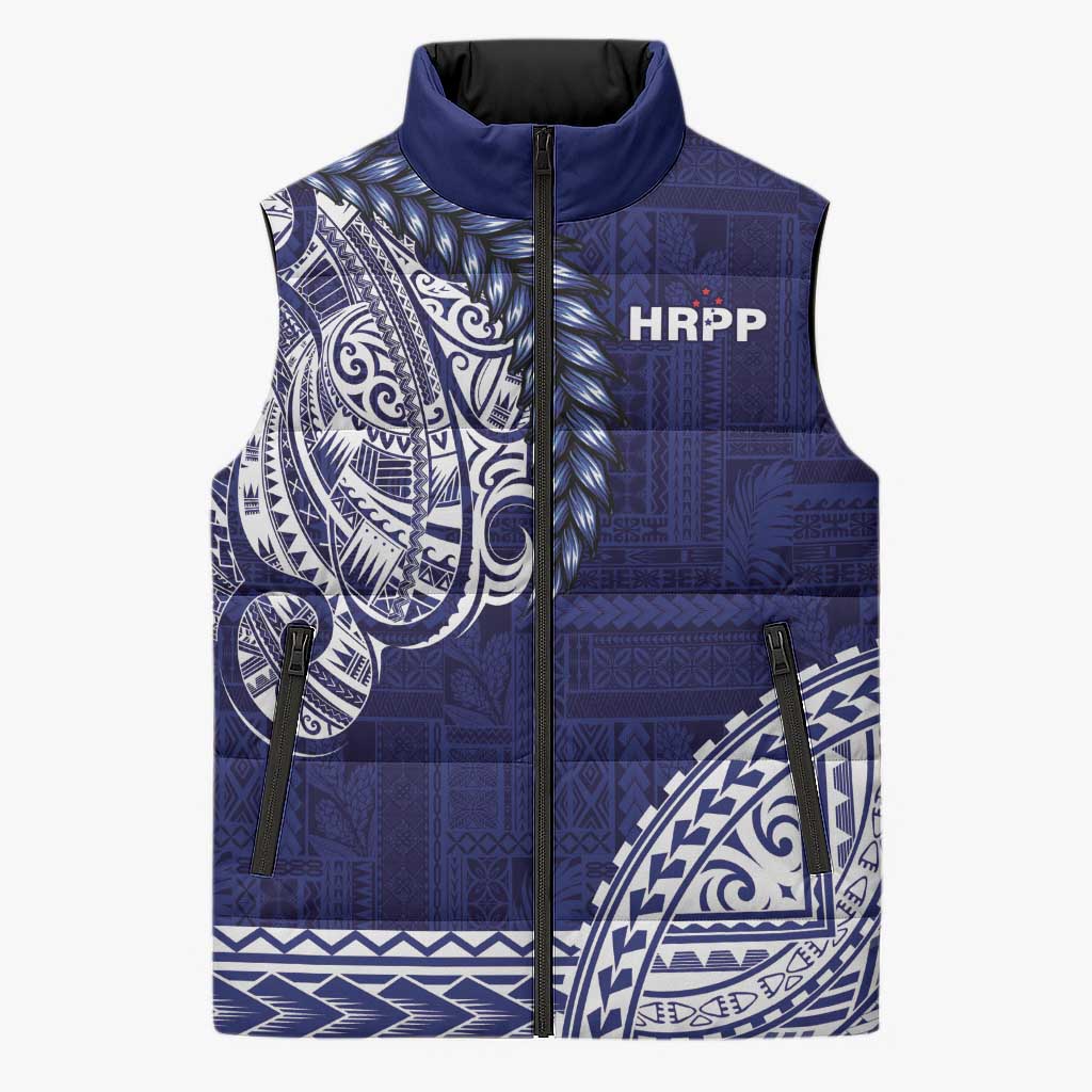 Samoa HRPP Sleeveless Puffer Jacket Samoan Motif Patterns - Polynesian Pride
