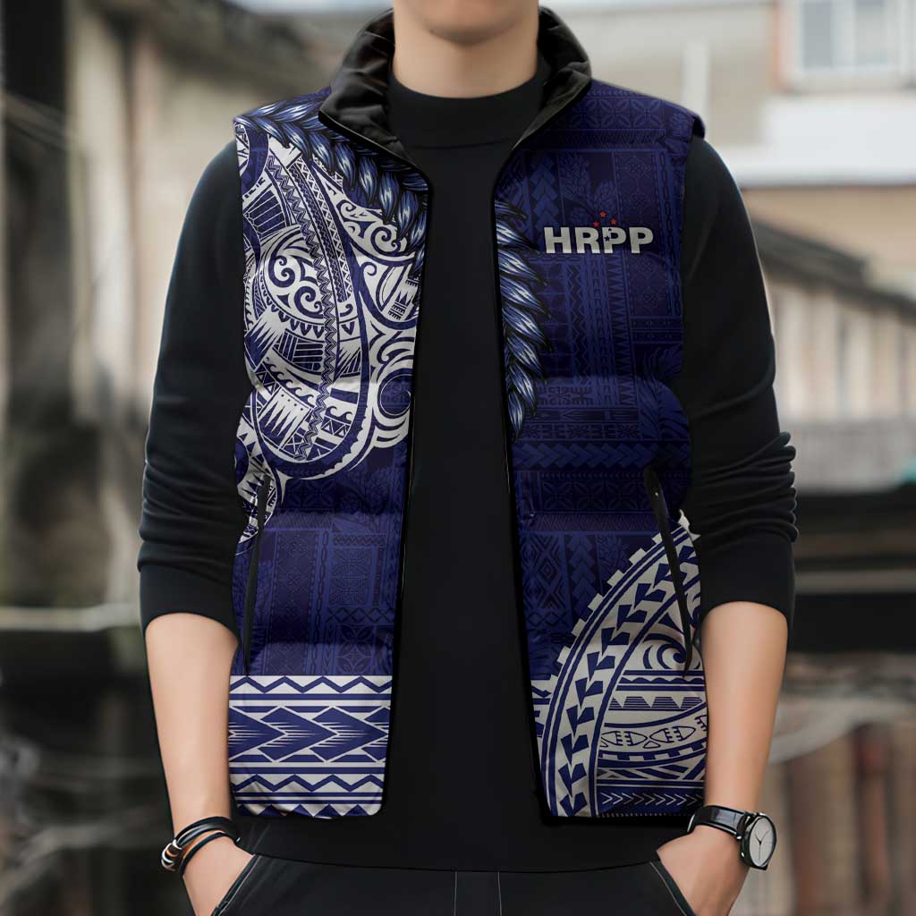 Samoa HRPP Sleeveless Puffer Jacket Samoan Motif Patterns - Polynesian Pride