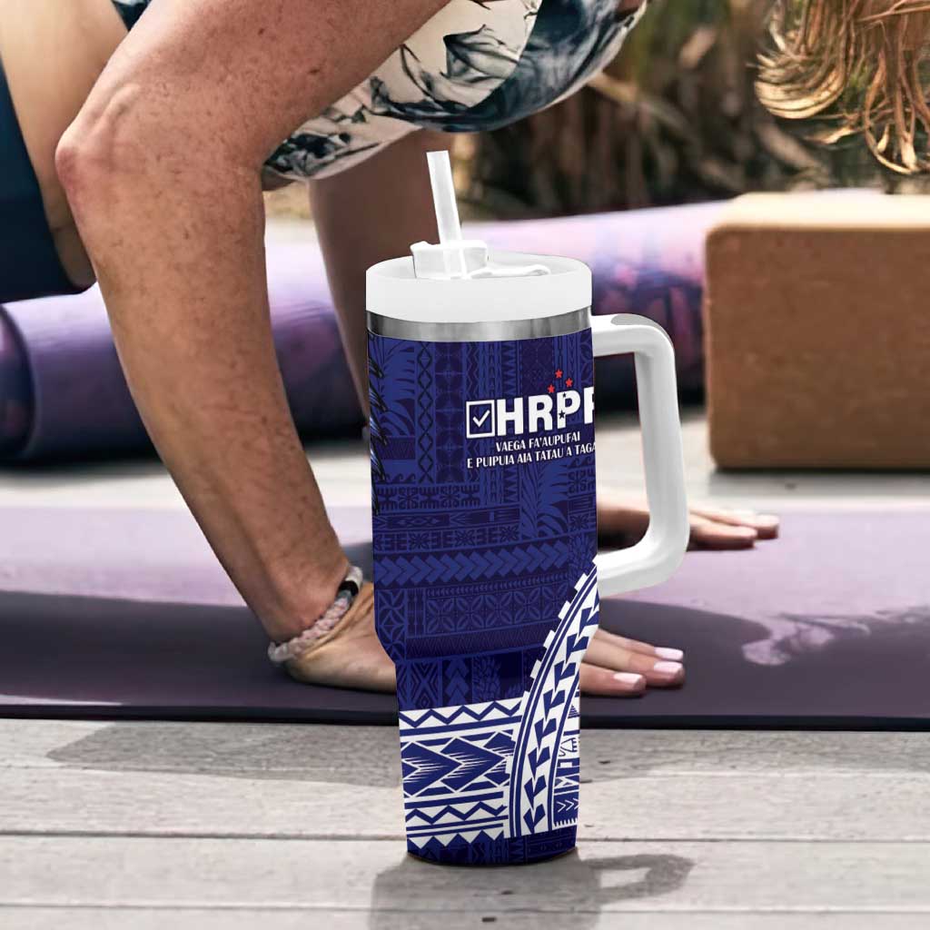 Samoa HRPP Tumbler With Handle Samoan Motif Patterns LT9 - Polynesian Pride