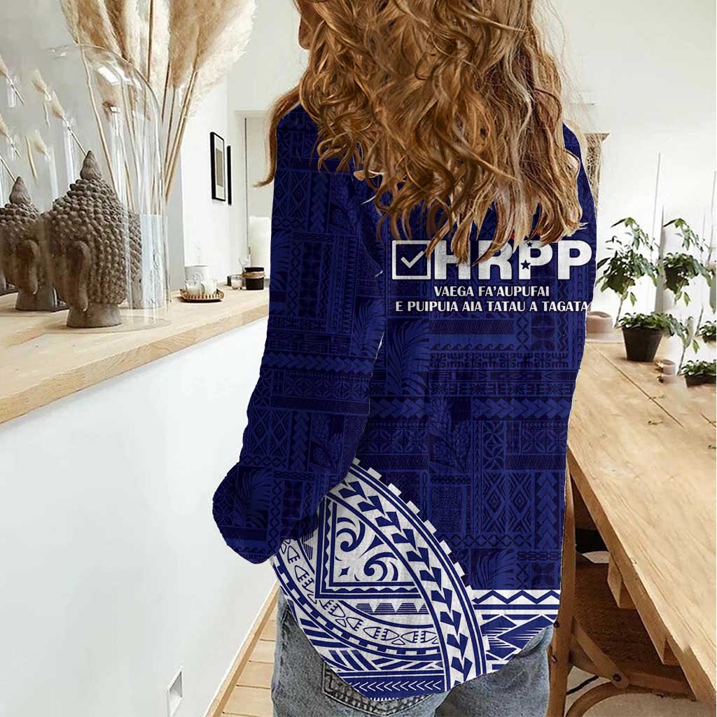 Samoa HRPP Women Casual Shirt Samoan Motif Patterns LT9 - Polynesian Pride
