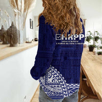 Samoa HRPP Women Casual Shirt Samoan Motif Patterns LT9 - Polynesian Pride
