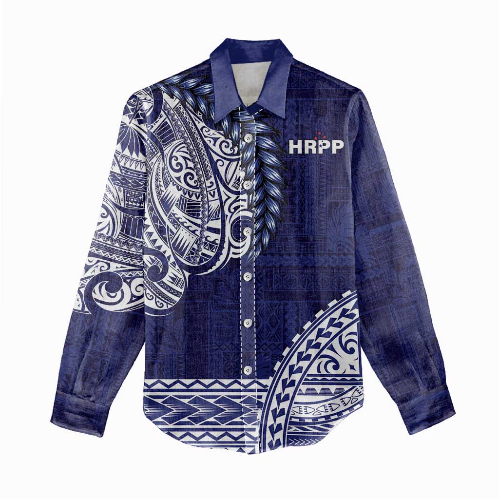Samoa HRPP Women Casual Shirt Samoan Motif Patterns LT9 - Polynesian Pride