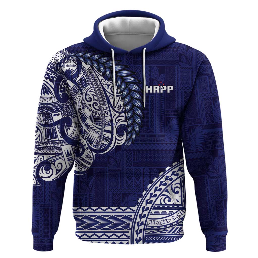 Samoa HRPP Zip Hoodie Samoan Motif Patterns LT9 Pullover Hoodie Blue - Polynesian Pride
