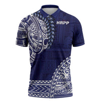 Samoa HRPP Zipper Polo Shirt Samoan Motif Patterns - Polynesian Pride