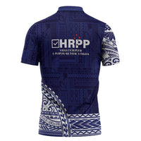 Samoa HRPP Zipper Polo Shirt Samoan Motif Patterns - Polynesian Pride