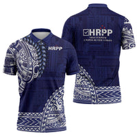 Samoa HRPP Zipper Polo Shirt Samoan Motif Patterns - Polynesian Pride
