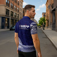 Samoa HRPP Zipper Polo Shirt Samoan Motif Patterns - Polynesian Pride