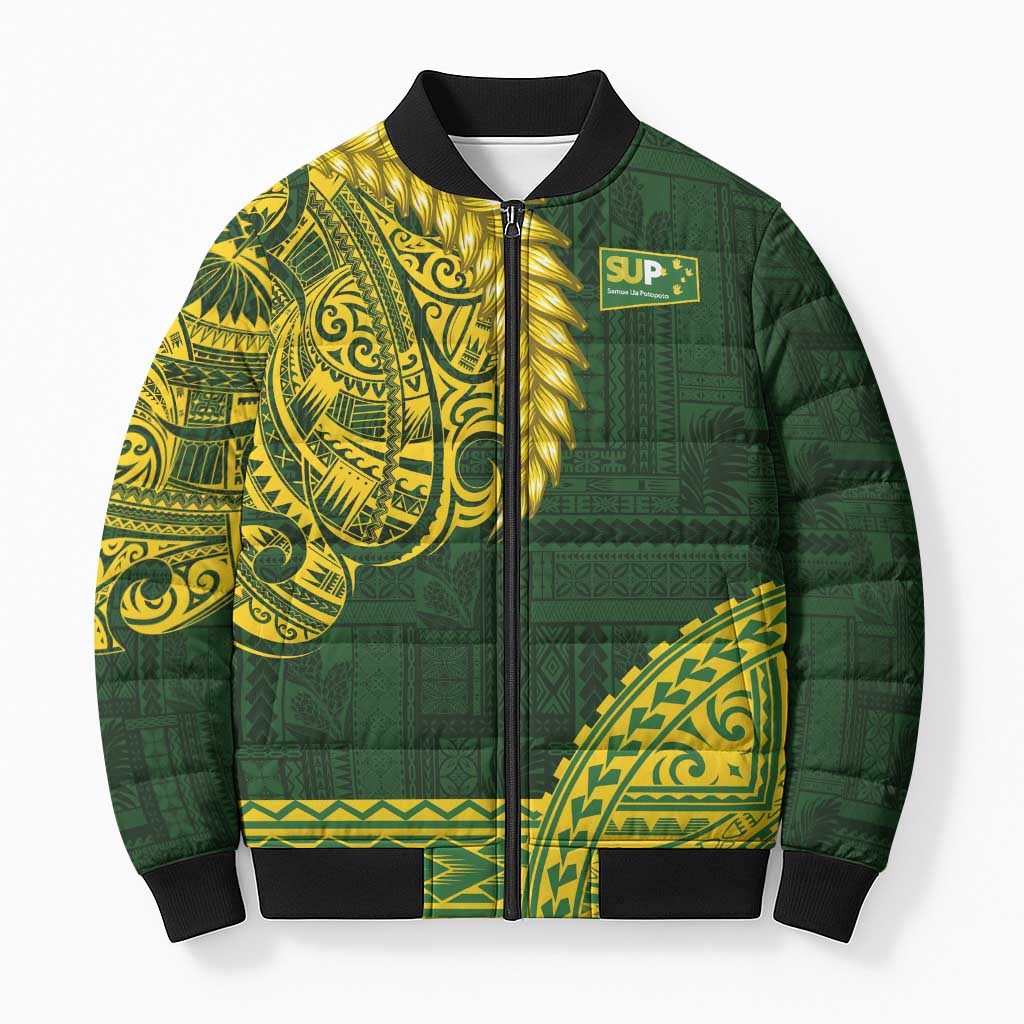 Samoa SUP Bomber Puffer Jacket Samoan Motif Patterns - Polynesian Pride