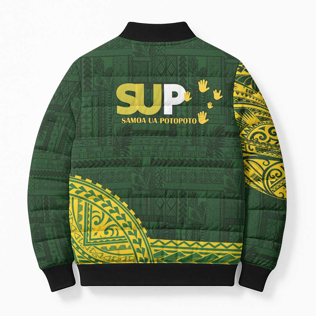 Samoa SUP Bomber Puffer Jacket Samoan Motif Patterns - Polynesian Pride