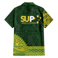 Samoa SUP Family Matching Off The Shoulder Long Sleeve Dress and Hawaiian Shirt Samoan Motif Patterns - Polynesian Pride