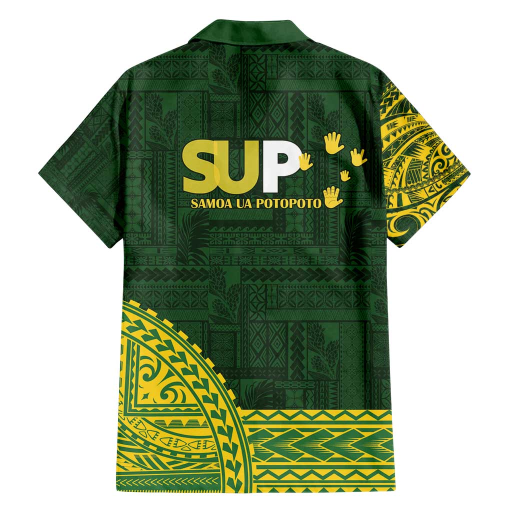Samoa SUP Family Matching Off Shoulder Short Dress and Hawaiian Shirt Samoan Motif Patterns - Polynesian Pride