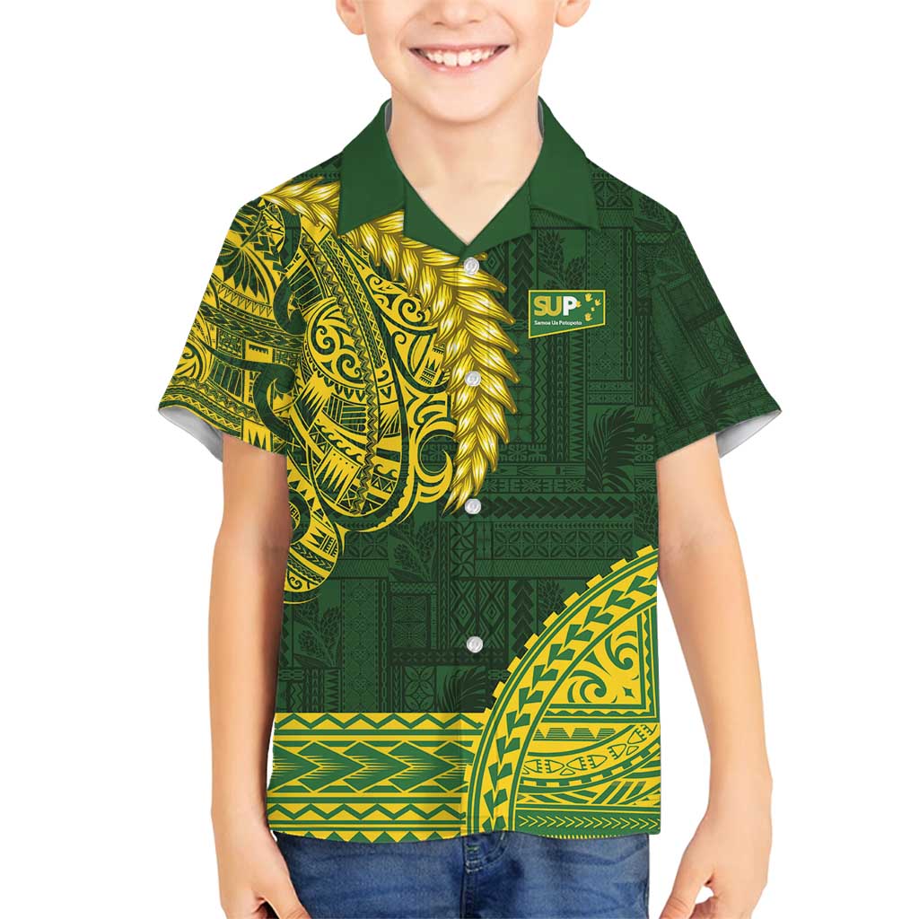 Samoa SUP Family Matching Puletasi and Hawaiian Shirt Samoan Motif Patterns - Polynesian Pride