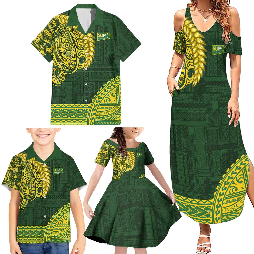 Samoa SUP Family Matching Summer Maxi Dress and Hawaiian Shirt Samoan Motif Patterns - Polynesian Pride