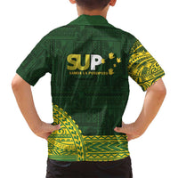 Samoa SUP Family Matching Tank Maxi Dress and Hawaiian Shirt Samoan Motif Patterns - Polynesian Pride