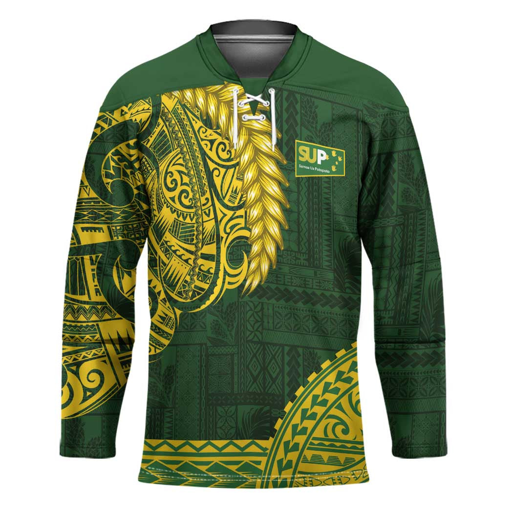 Samoa SUP Hockey Jersey Samoan Motif Patterns - Polynesian Pride