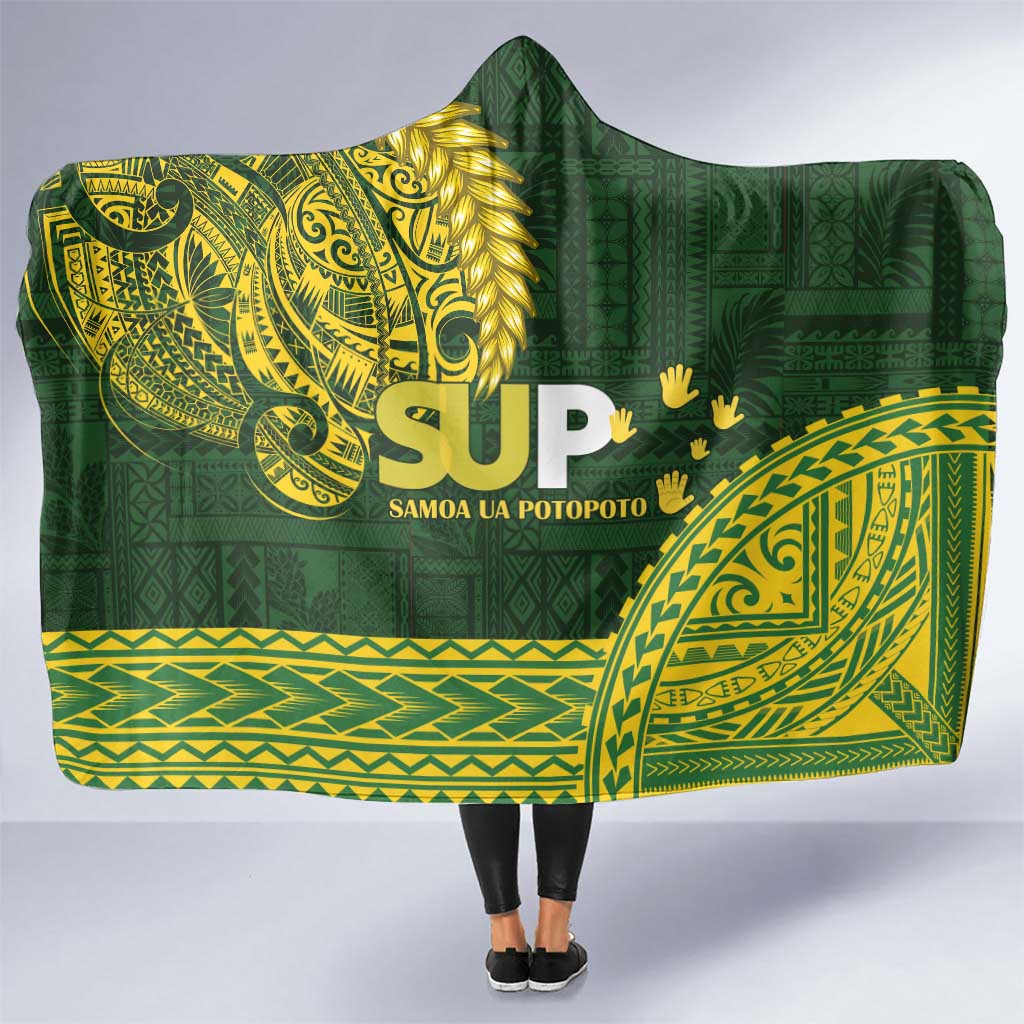 Samoa SUP Hooded Blanket Samoan Motif Patterns - Polynesian Pride
