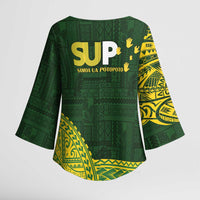 Samoa SUP Kimono Sleeve Blouse Samoan Motif Patterns - Polynesian Pride