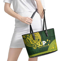 Samoa SUP Leather Tote Bag Samoan Motif Patterns LT9 - Polynesian Pride