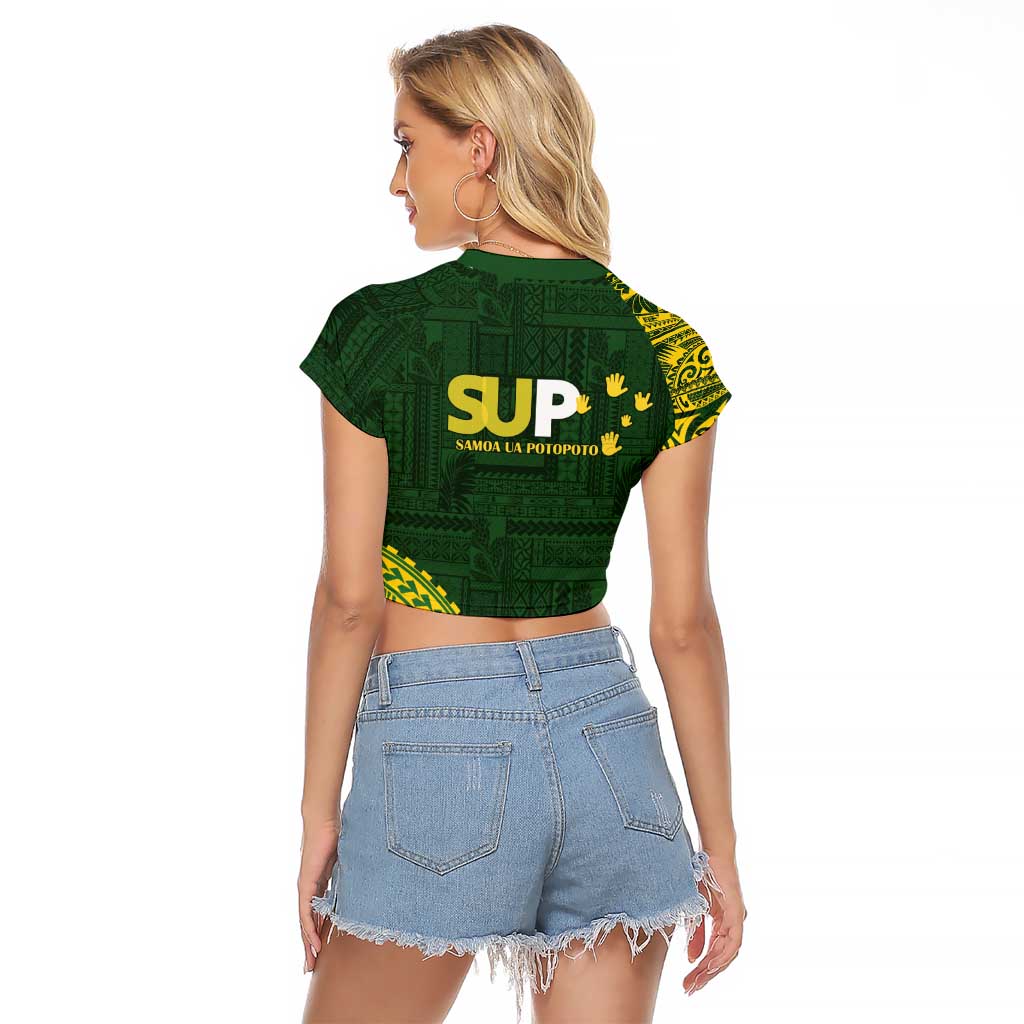 Samoa SUP Raglan Cropped T Shirt Samoan Motif Patterns LT9 - Polynesian Pride