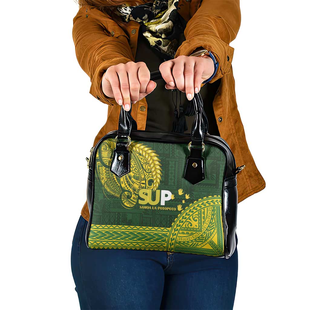 Samoa SUP Shoulder Handbag Samoan Motif Patterns LT9 One Size Green - Polynesian Pride