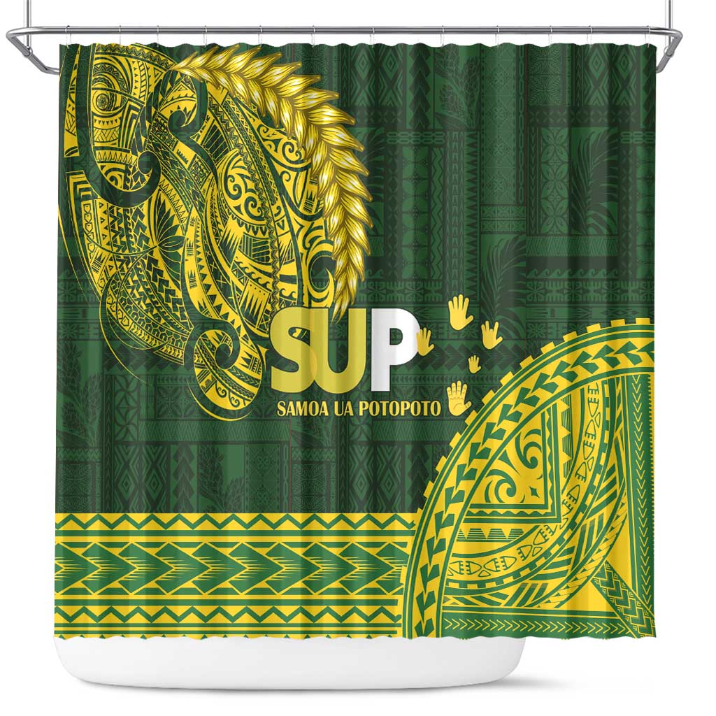 Samoa SUP Shower Curtain Samoan Motif Patterns - Polynesian Pride