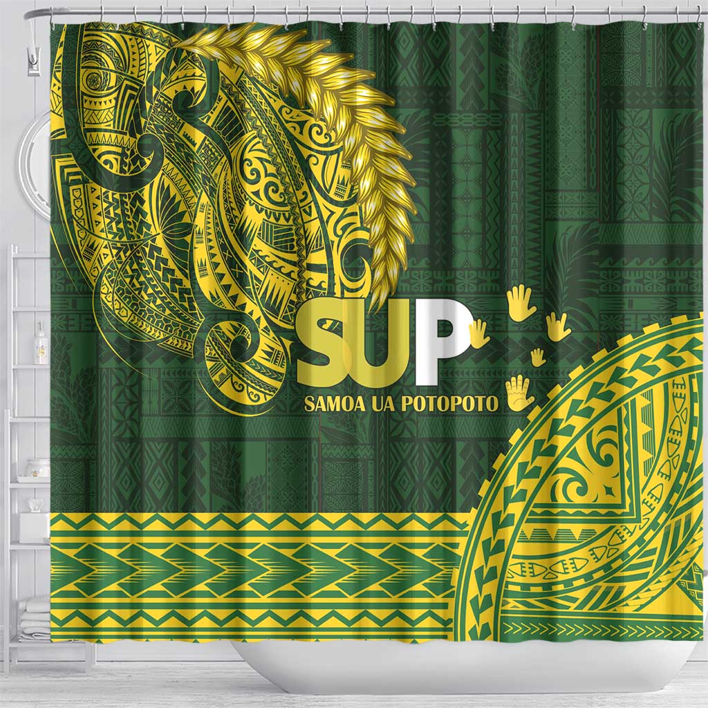 Samoa SUP Shower Curtain Samoan Motif Patterns - Polynesian Pride