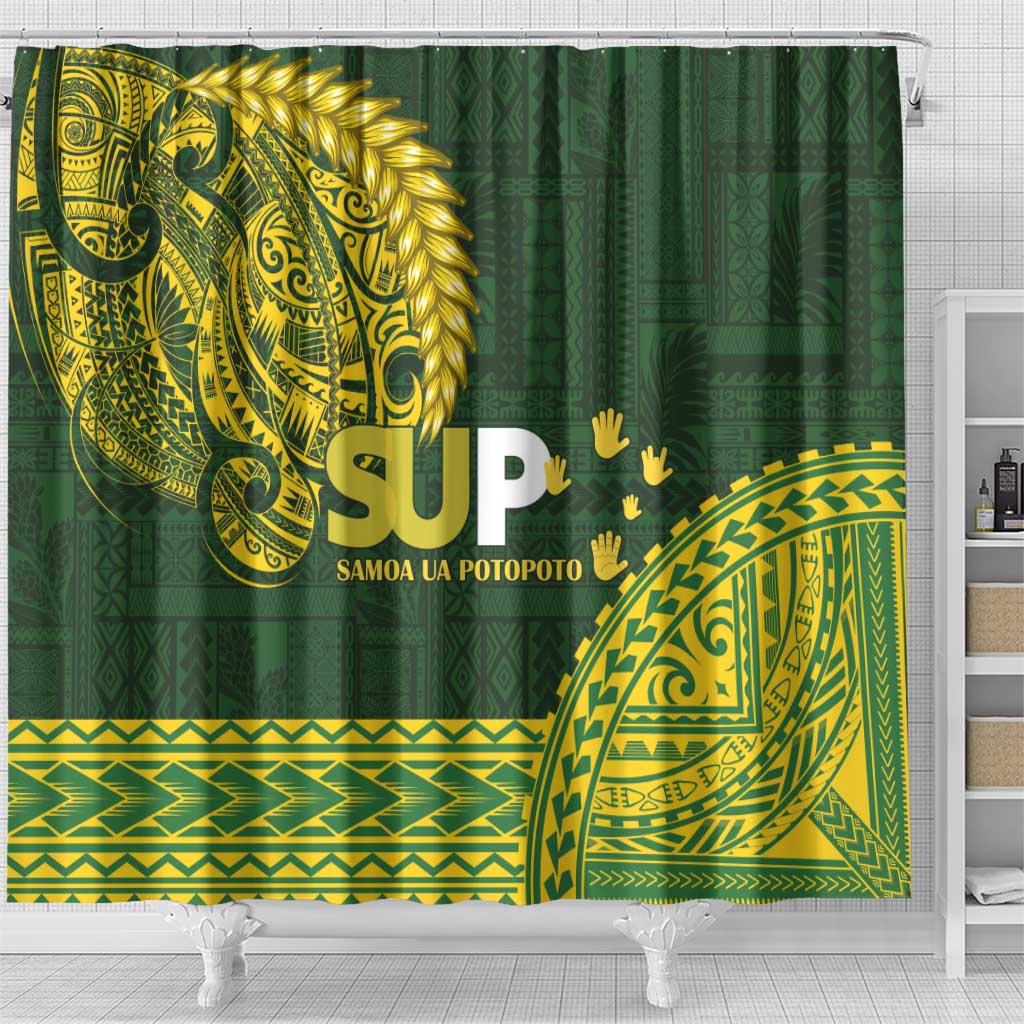 Samoa SUP Shower Curtain Samoan Motif Patterns - Polynesian Pride