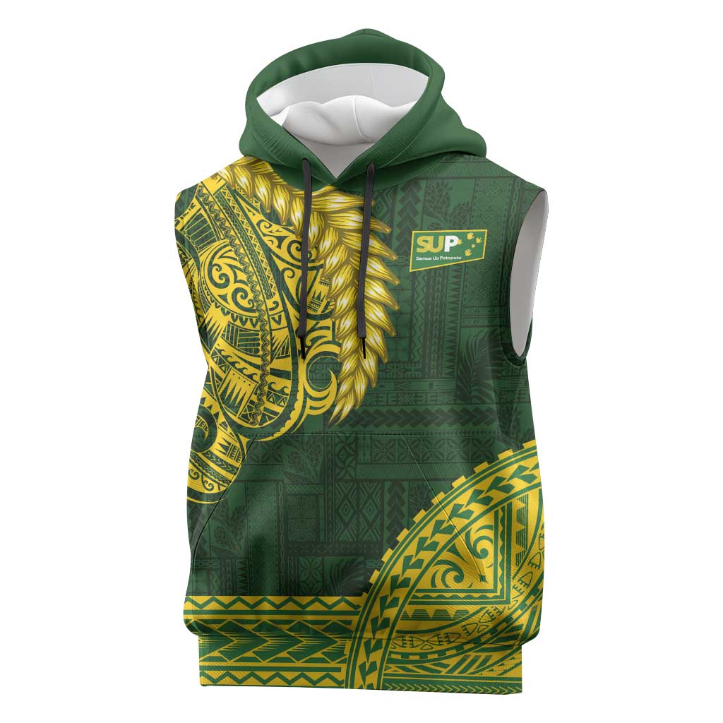 Samoa SUP Sleeveless Hoodie Samoan Motif Patterns - Polynesian Pride