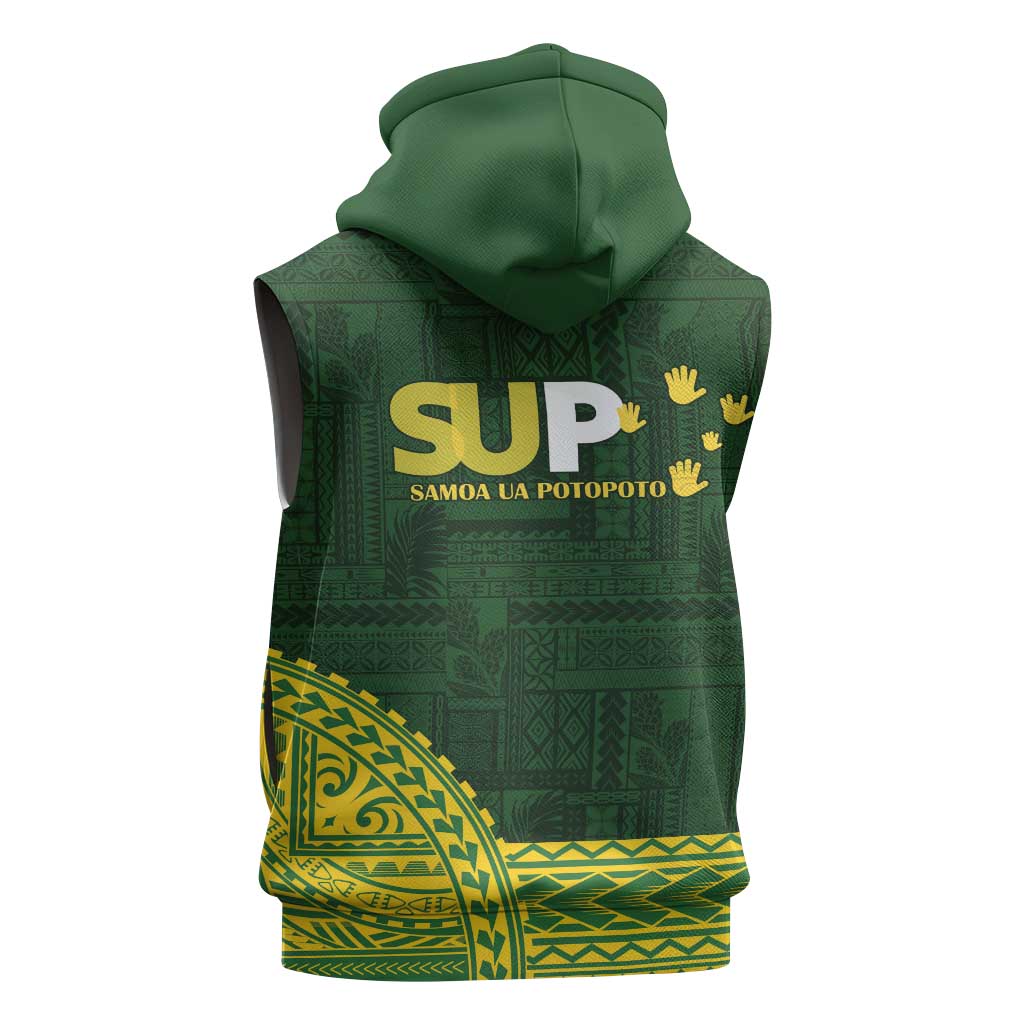 Samoa SUP Sleeveless Hoodie Samoan Motif Patterns - Polynesian Pride