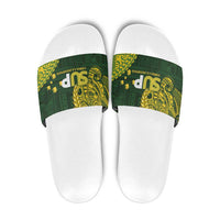 Samoa SUP Slide Sandals Samoan Motif Patterns LT9 Green - Polynesian Pride